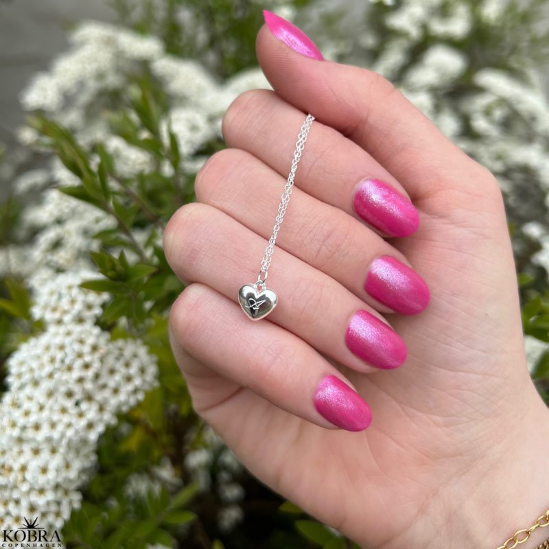 "Mini Liva" slv hjerte halskde med personlig gravering