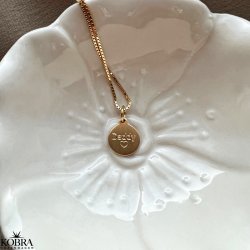 Mini ID tag / amulet i guld inklusiv din personlige gravering