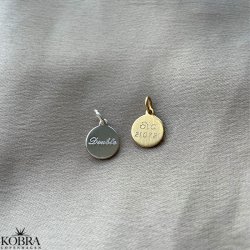 Mini slv amulet med personlig gravering