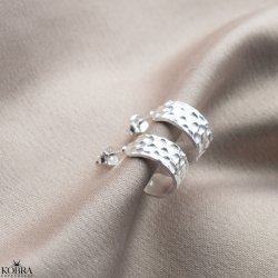 "Misty" brede hammerslede hoops i slv