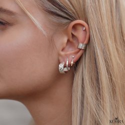 "Misty" brede hammerslede hoops i slv