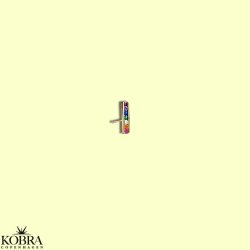 "Spring" guld med farvet sten 1 stk. 