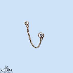 "Sydney" guld rering til 2 huller i ret 1 stk.