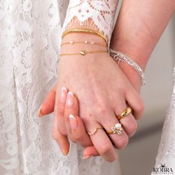  "Alexis" gold-plated ring with pink stone