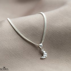 "Moon" simpel hammered silver moon necklace