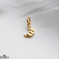  "Moon" Hammered moon charm in gold