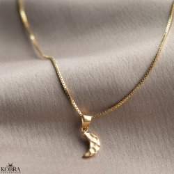 "Moon" simple hammered gold moon necklace