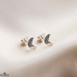 "Moon" sm hammerslet slv mne reringe