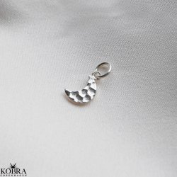  "Moon" Hammered moon charm in silver
