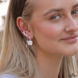 "Moondust" silver earrings with moons and stars