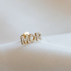 "MOR" 1 stk. �rering i guld med sten