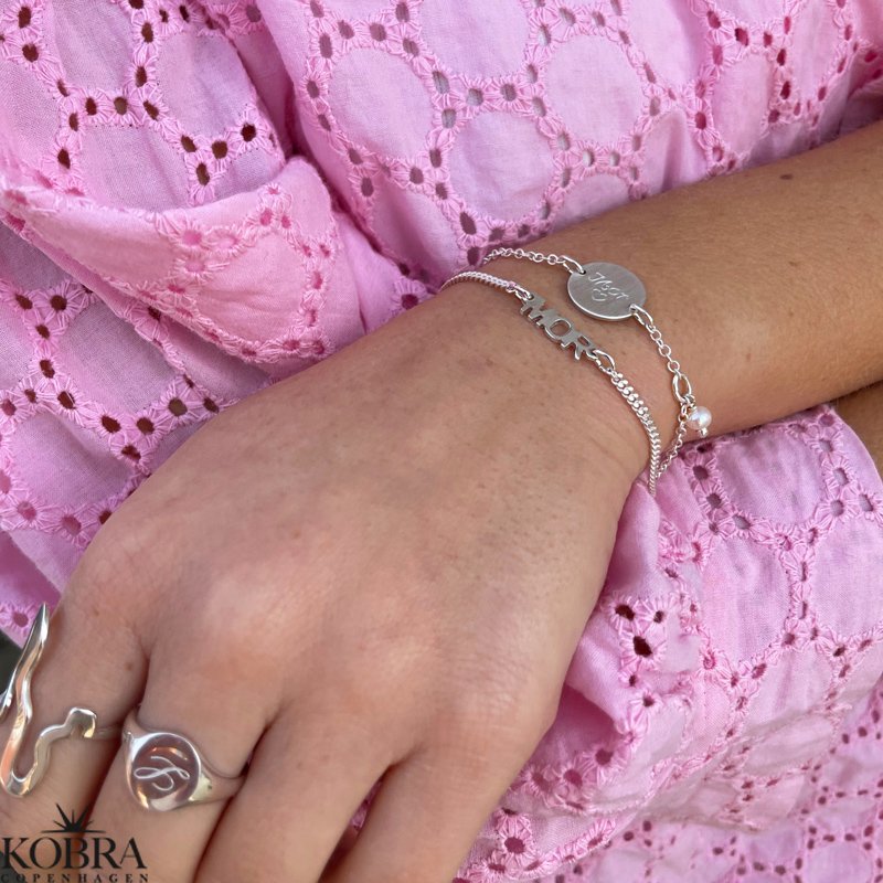 "Mor" armbnd med 2 mm. panzerkde i sterling slv