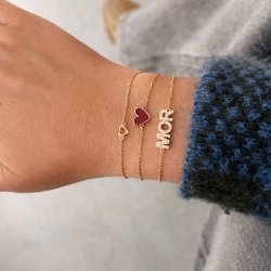 "Lilo" simple gold bracelet with small heart