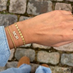 "Rope" smukt snoet guld armbånd