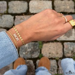 "SOL" guld armbnd med sm guld sole