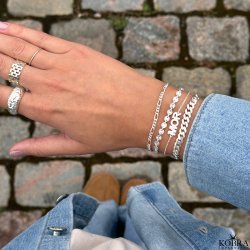 "MOR" slv armbnd med sten