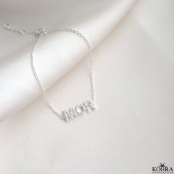 "MOR" slv armbnd med sten