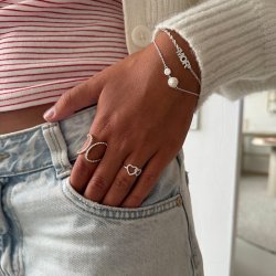 "Luna Mae" s�lv armb�nd med ferskvandsperle