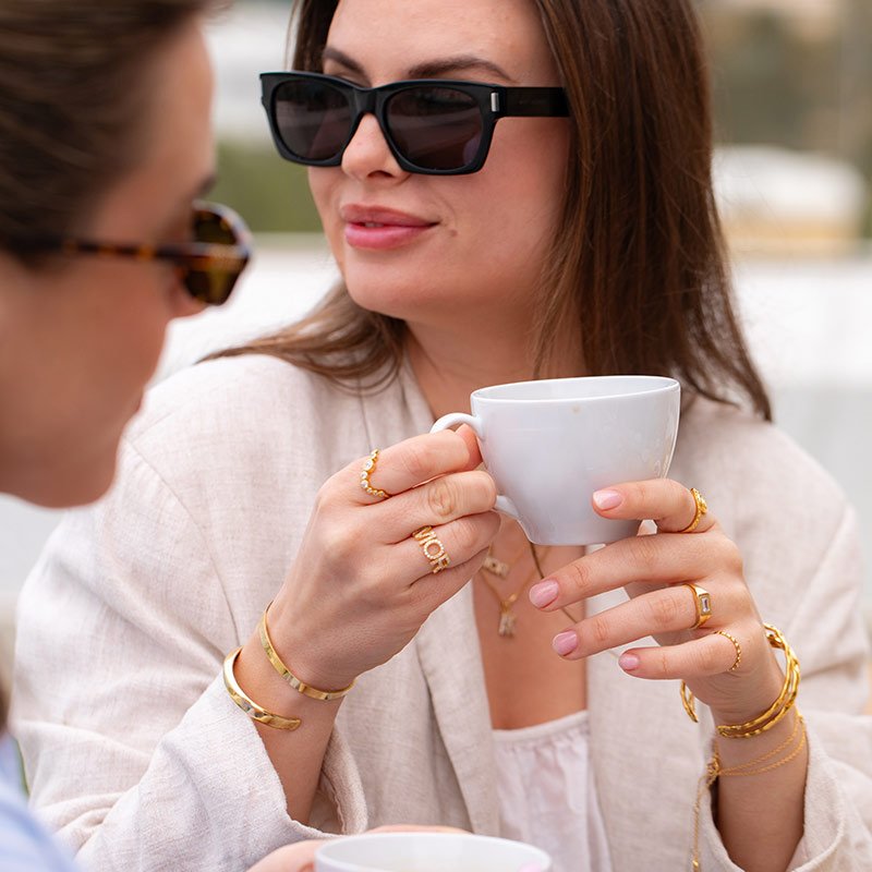 "Mor" gold ring with zirconia stone for mom