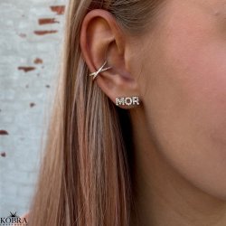 "Echo" earcuff med sten i 18 karat forgyldt
