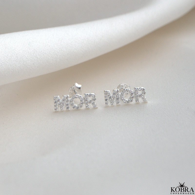 "MOR" slv reringe med smukke hvide sten