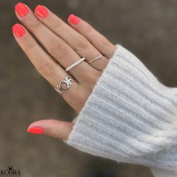 "MOR" ring i sterling slv