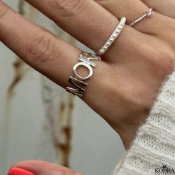 "MOR" ring i sterling slv