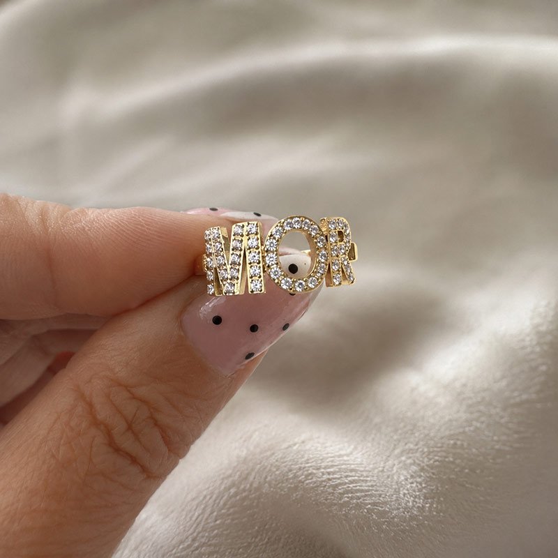 "MOR" ring med sten � 18K PVD Forgyldt