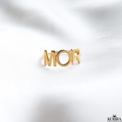 "MOR" ring i guld