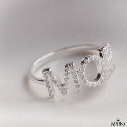 "Mor" s�lv ring med zirconia stein til mor