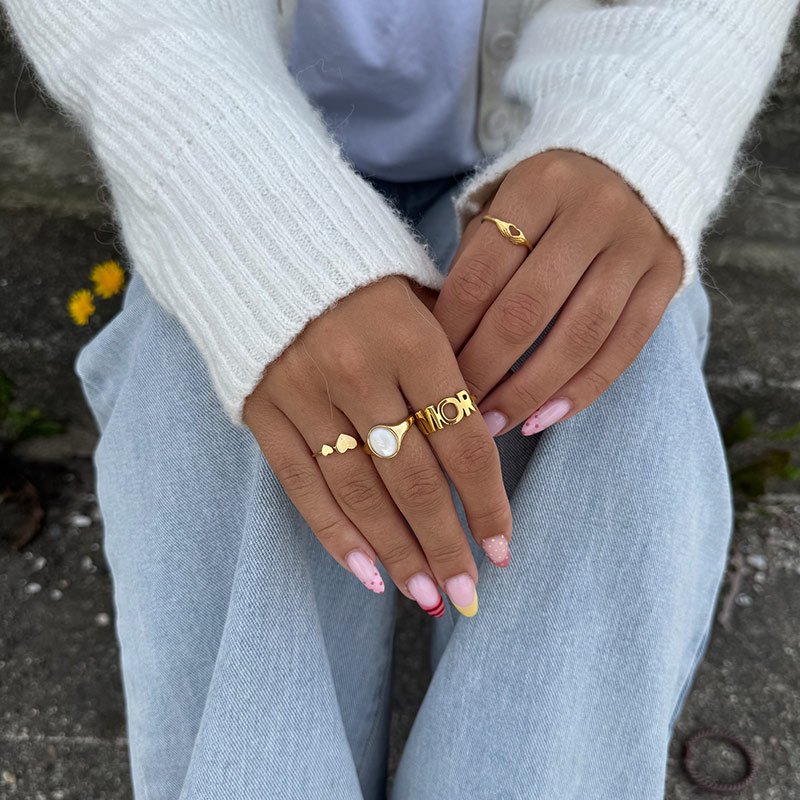 "MOR" ring - 18K PVD Forgyldt