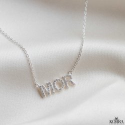 "MOR" slv halskde med sten