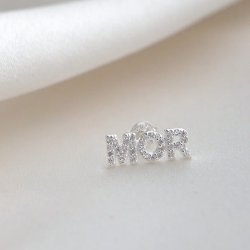 "MOR" 1 stk. s�lv �reringe med sten