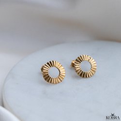 "Morning Sun" guld reringe med riflet struktur