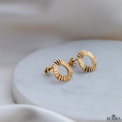 "Morning Sun" guld reringe med riflet struktur