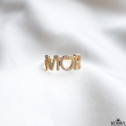 "Mor" gullring med zirconia stein til mor