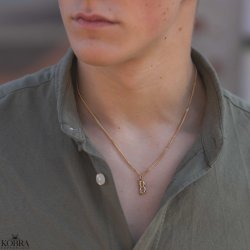 "Morton" guld halskde med dit bogstav