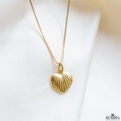 " Merlia" hjerte halskde med musling i guld