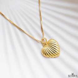 " Merlia" hjerte halskde med musling i guld