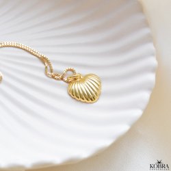 " Merlia" hjerte halskde med musling i guld