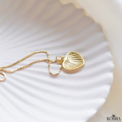 " Merlia" hjerte halskde med musling i guld