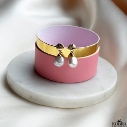 "Rosella" gold earrings with freshwater pearls