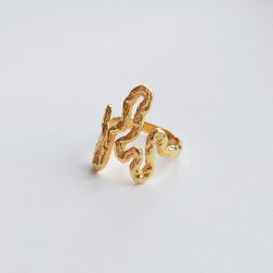 "Nagini organic" 18k gullbelagt slangering