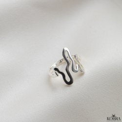 "Nagini" hndlavet slange ring i sterling slv
