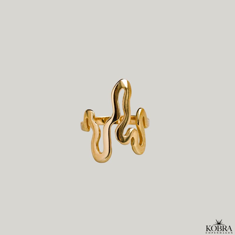 "Nagini" 18 carat gold plated snake ring