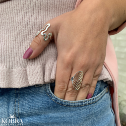 "Victory Hollow" V ring in silver