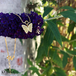 "Nanna" guld sommerfugl ankelkęde