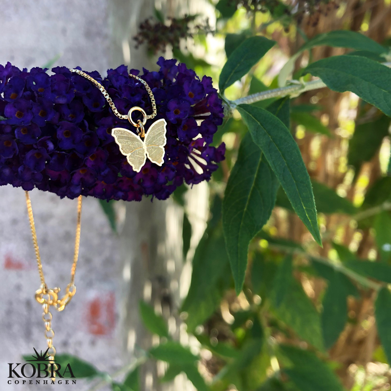 "Nanna" guld sommerfugl ankelkęde