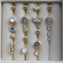 "Melinda" navlepiercing med zirkonia