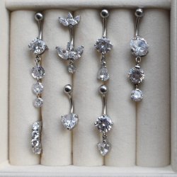 "Melinda" navlepiercing med zirkonia